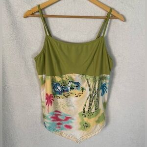 SHEIN Green and Multicolor Camisole Top